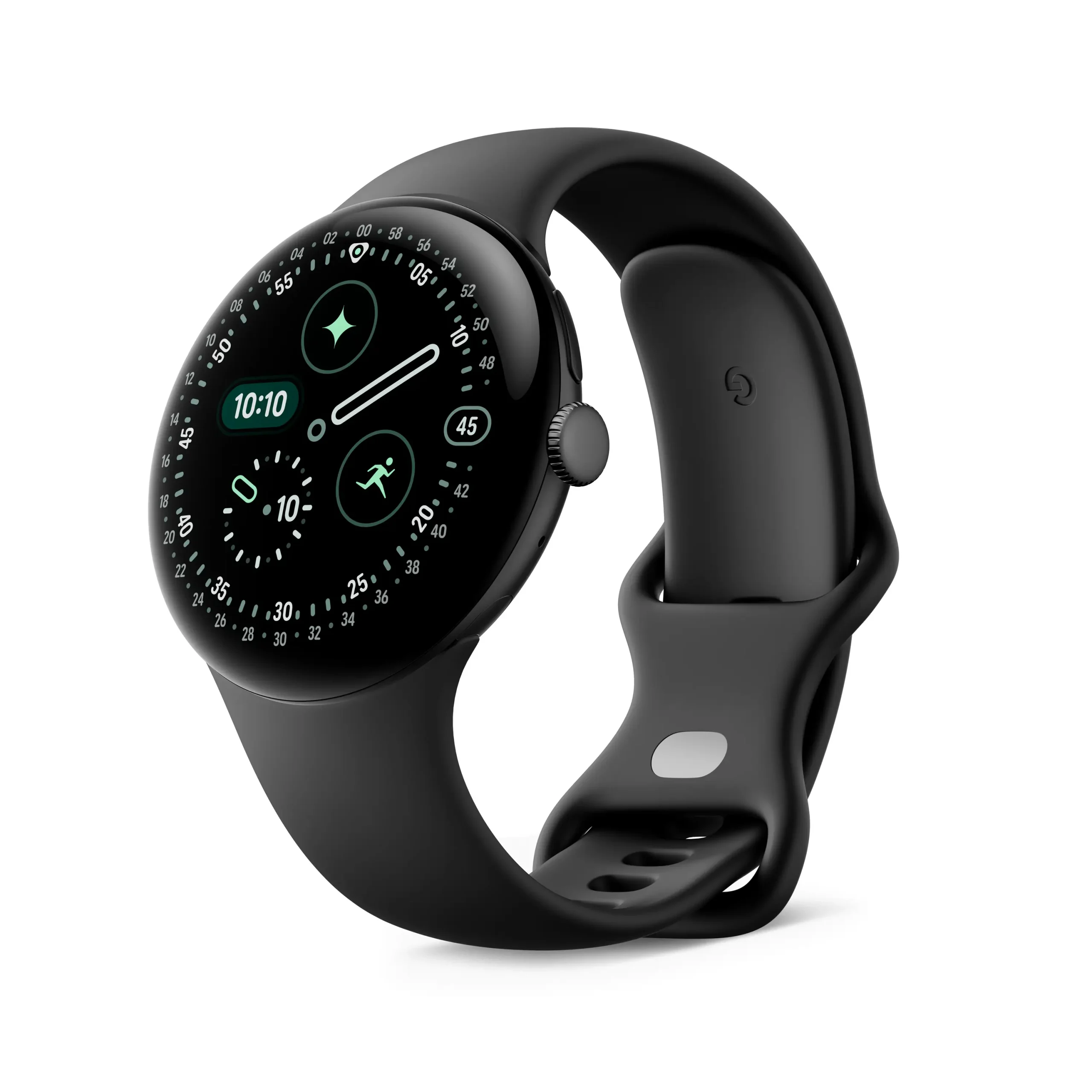 02. Google Pixel Watch 45mm 霧黑色鋁製錶殼 曜石黑運動錶帶 右側 scaled Made by Google '25 六大新品總整理:台灣售價、上市日期 02. Google Pixel Watch 45mm 霧黑色鋁製錶殼 曜石黑運動錶帶 右側 scaled