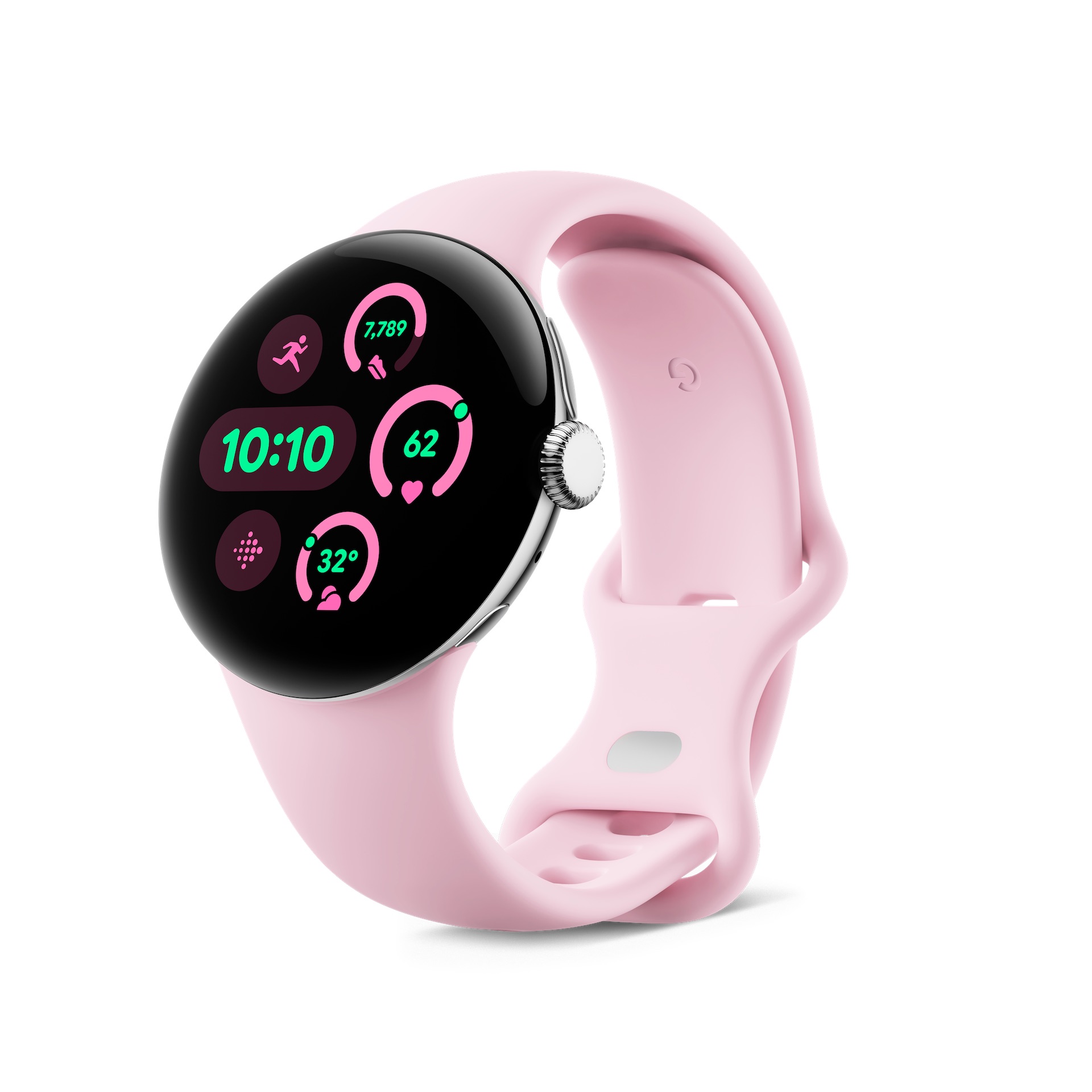 Pixel 9 系列、Pixel Watch 3、Pixel Buds Pro 2 發表會重點一次看 02.Google Pixel Watch 41mm 金屬銀不鏽鋼錶殼 石英粉運動錶帶