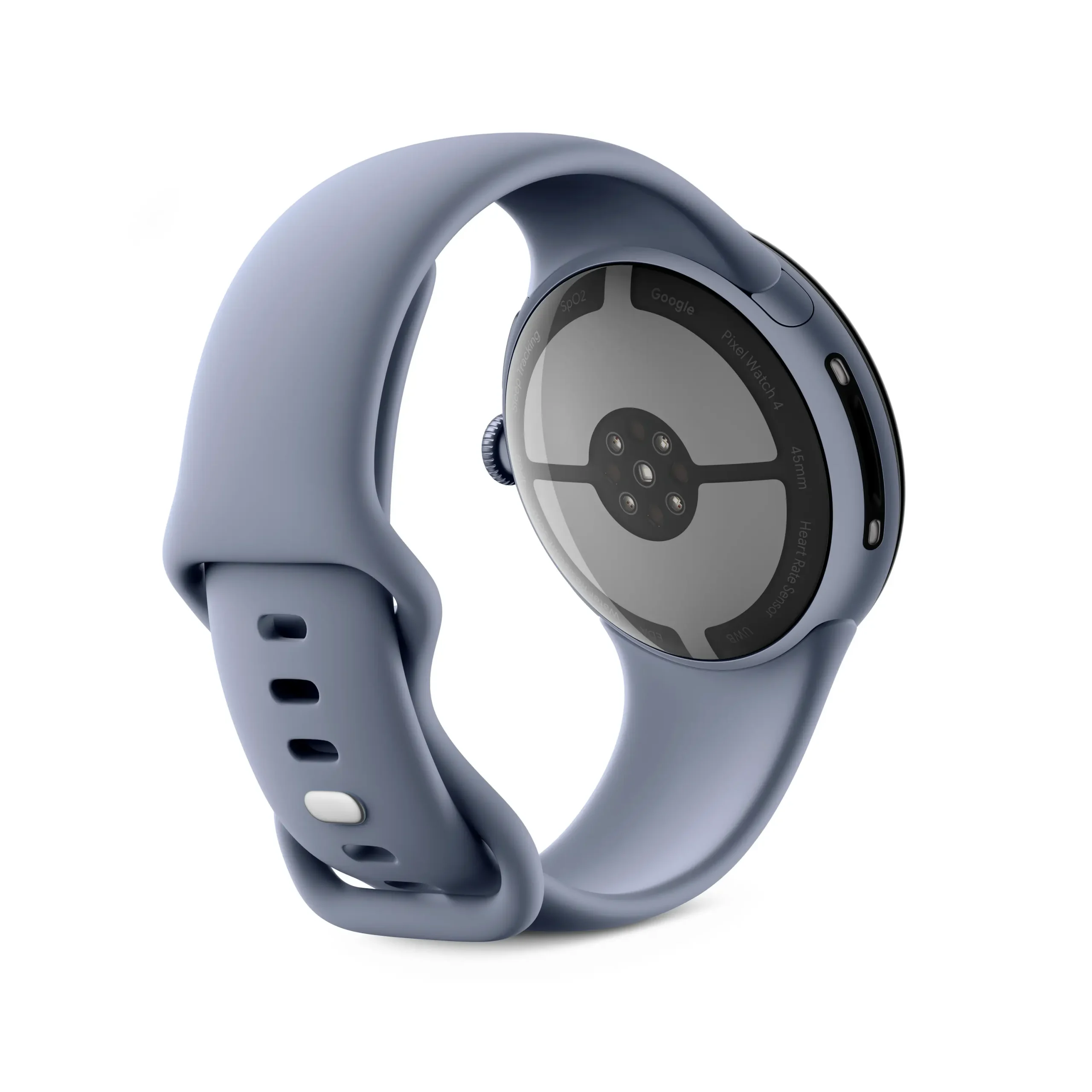11. Google Pixel Watch 45mm 緞面月岩灰鋁製錶殼 月岩灰運動錶帶 背側 scaled Made by Google '25 六大新品總整理:台灣售價、上市日期 11. Google Pixel Watch 45mm 緞面月岩灰鋁製錶殼 月岩灰運動錶帶 背側 scaled