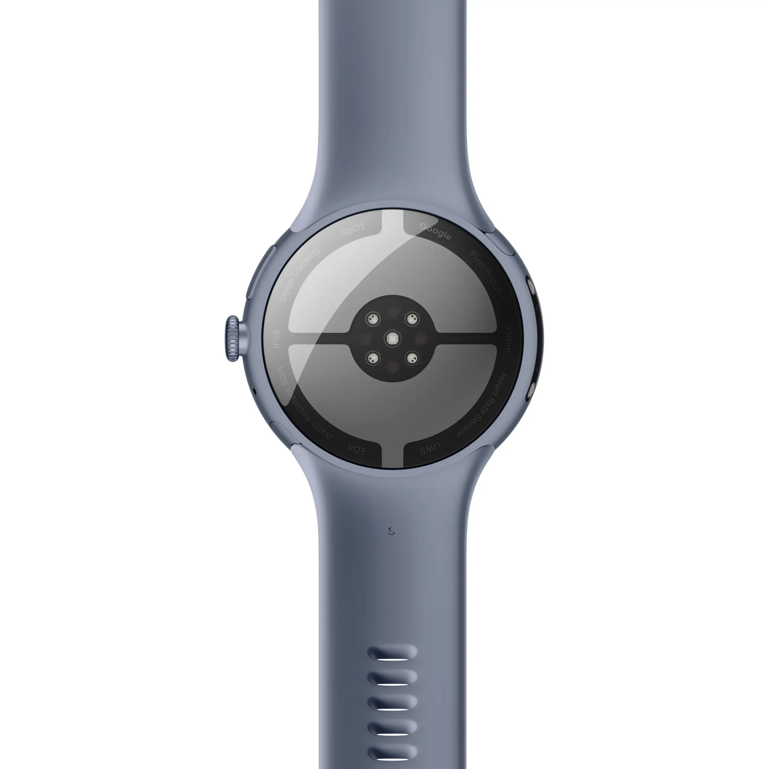12. Google Pixel Watch 45mm 緞面月岩灰鋁製錶殼 月岩灰運動錶帶 背面 scaled Made by Google '25 六大新品總整理:台灣售價、上市日期 12. Google Pixel Watch 45mm 緞面月岩灰鋁製錶殼 月岩灰運動錶帶 背面 scaled