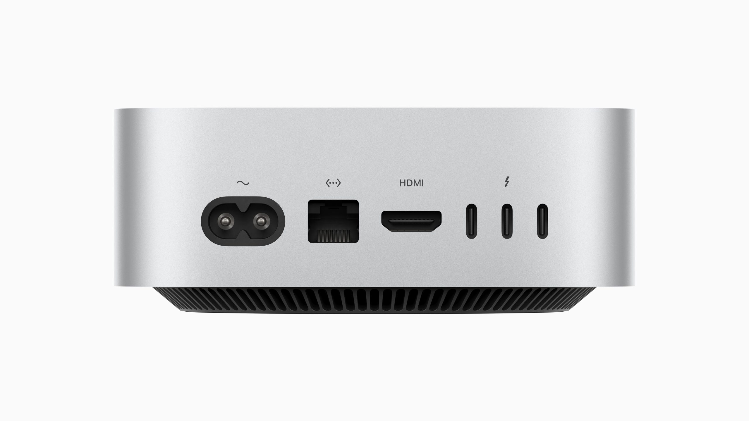 Apple Mac mini back facing ports scaled 史上最小 Mac mini 發表會懶人包:M4 Pro 亮相搭載 Thunderbolt 5 Apple Mac mini back facing ports scaled