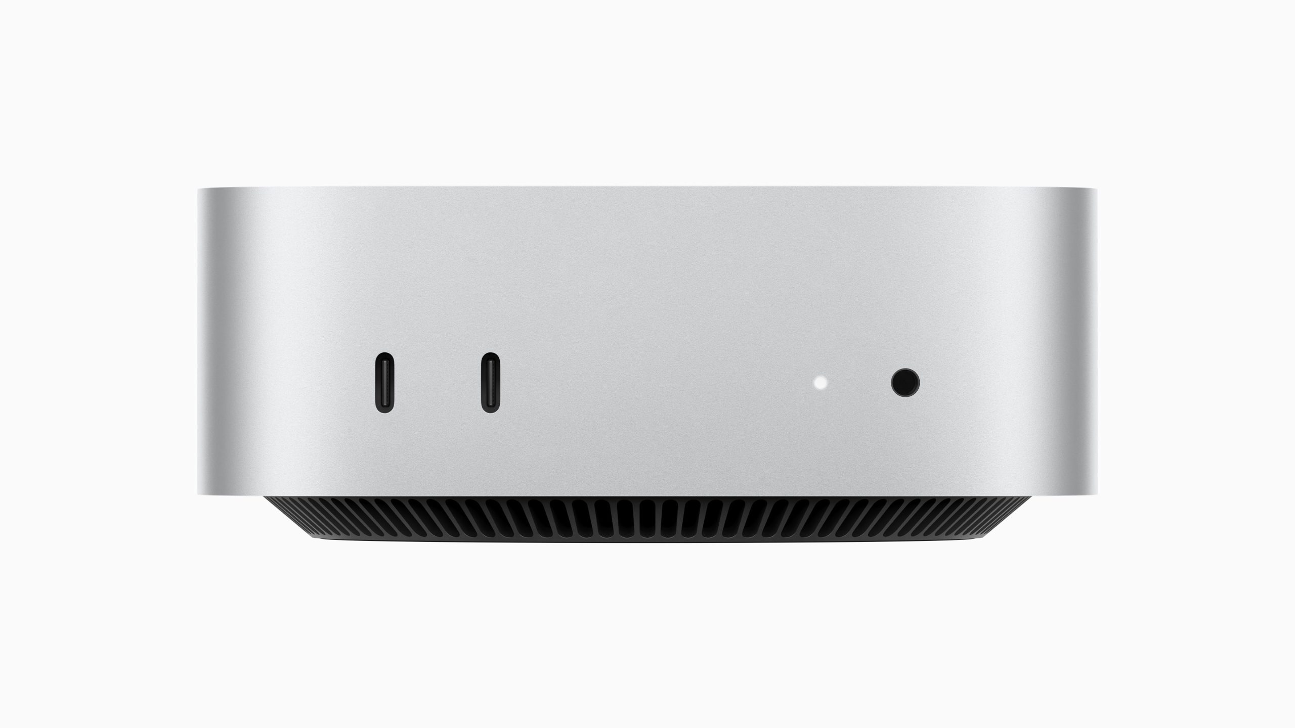 Apple Mac mini front facing ports scaled 史上最小 Mac mini 發表會懶人包:M4 Pro 亮相搭載 Thunderbolt 5 Apple Mac mini front facing ports scaled