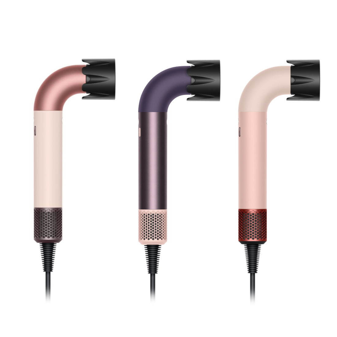 Dyson 最新「r」型輕巧吹風機 Supersonic r™ 旋風登台 Dyson Supersonic r™精準造型輕量吹風機三色