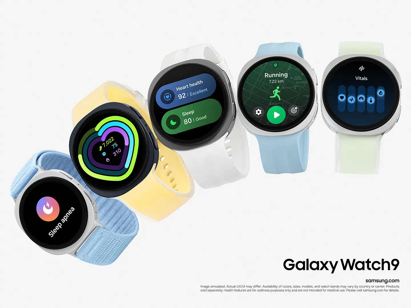 三星 Galaxy Watch Ultra2、Watch9 發表：潛水、續航與健康功能有哪些升級？ Galaxy Watch9提供多款錶帶材質與顏色選擇，包括柔軟矽膠以及輕巧織布等款式。