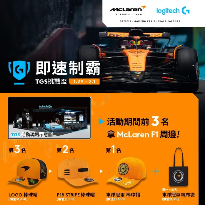 Logitech G × McLaren 攜手降臨 2026 台北電玩展！PRO X2 SUPERSTRIKE 滑鼠搶先體驗、McLaren 超跑進駐展區 Pasted Graphic