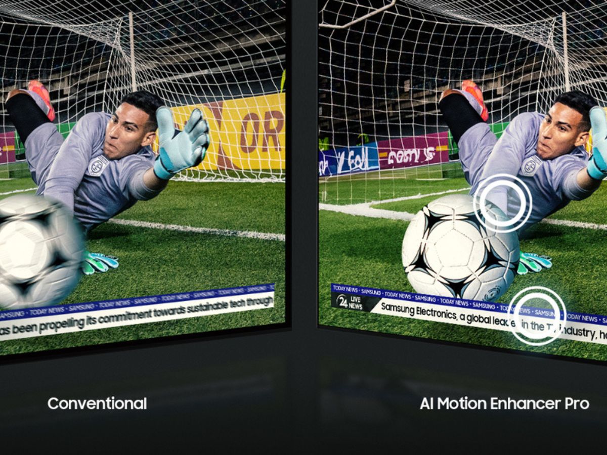 三星推出 2024 Neo QLED、MICRO LED、OLED 開創 AI 顯示器新紀元 【新聞圖片04】AI Motion Enhancer Pro，在NQ8 AI Gen3的支援下，透過串流平台轉播高解析度體育賽事，有效解決運動節目中球體失真等常見問題