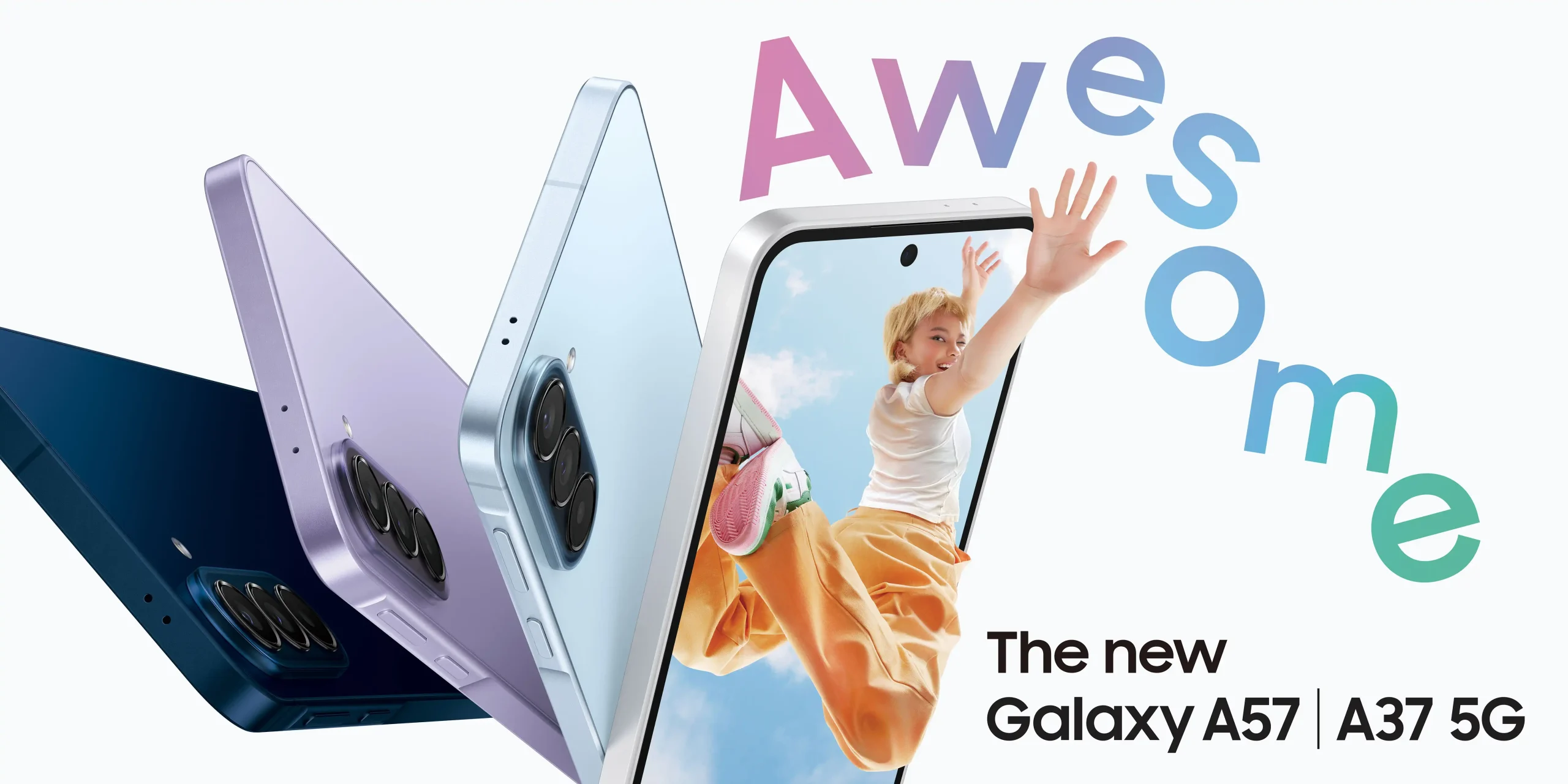 三星 Galaxy A57 5G、A37 5G 在台上市：支援 AI、eSIM、6 年更新，中階機也有旗艦級體驗 【新聞圖片1】三星Galaxy A57 5G與Galaxy A37 5G在台上市 以親民價格打造旗艦級功能的Awesome體驗 橫式 scaled