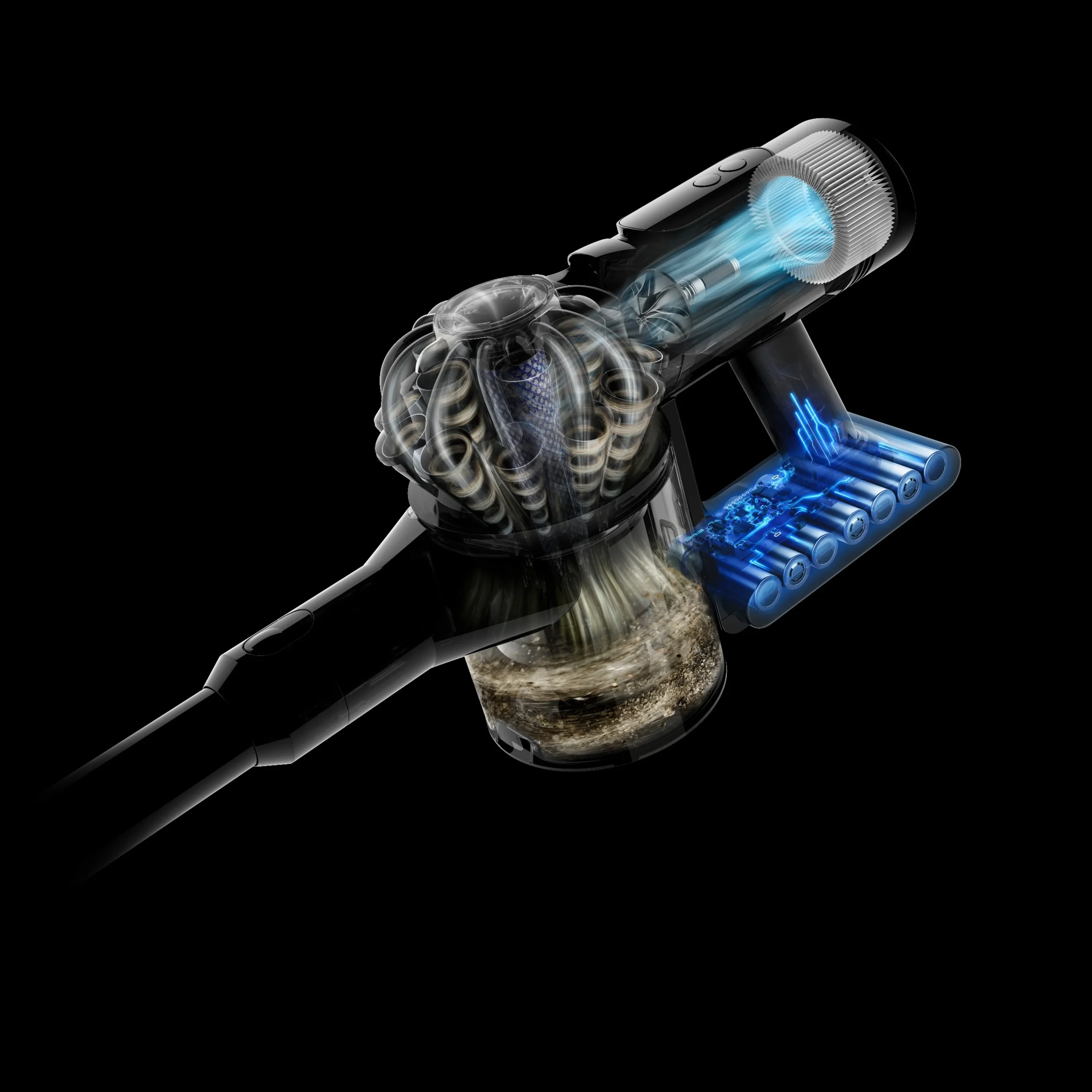 Dyson V8 Cyclone 無線吸塵器登場：入門級吸塵器新標竿 【新聞圖片2】Dyson V8 Cyclone無線吸塵器搭載升級數位馬達與雙層15個圓錐氣旋技術，輕鬆吸除頑固灰塵與糾纏毛髮。 scaled