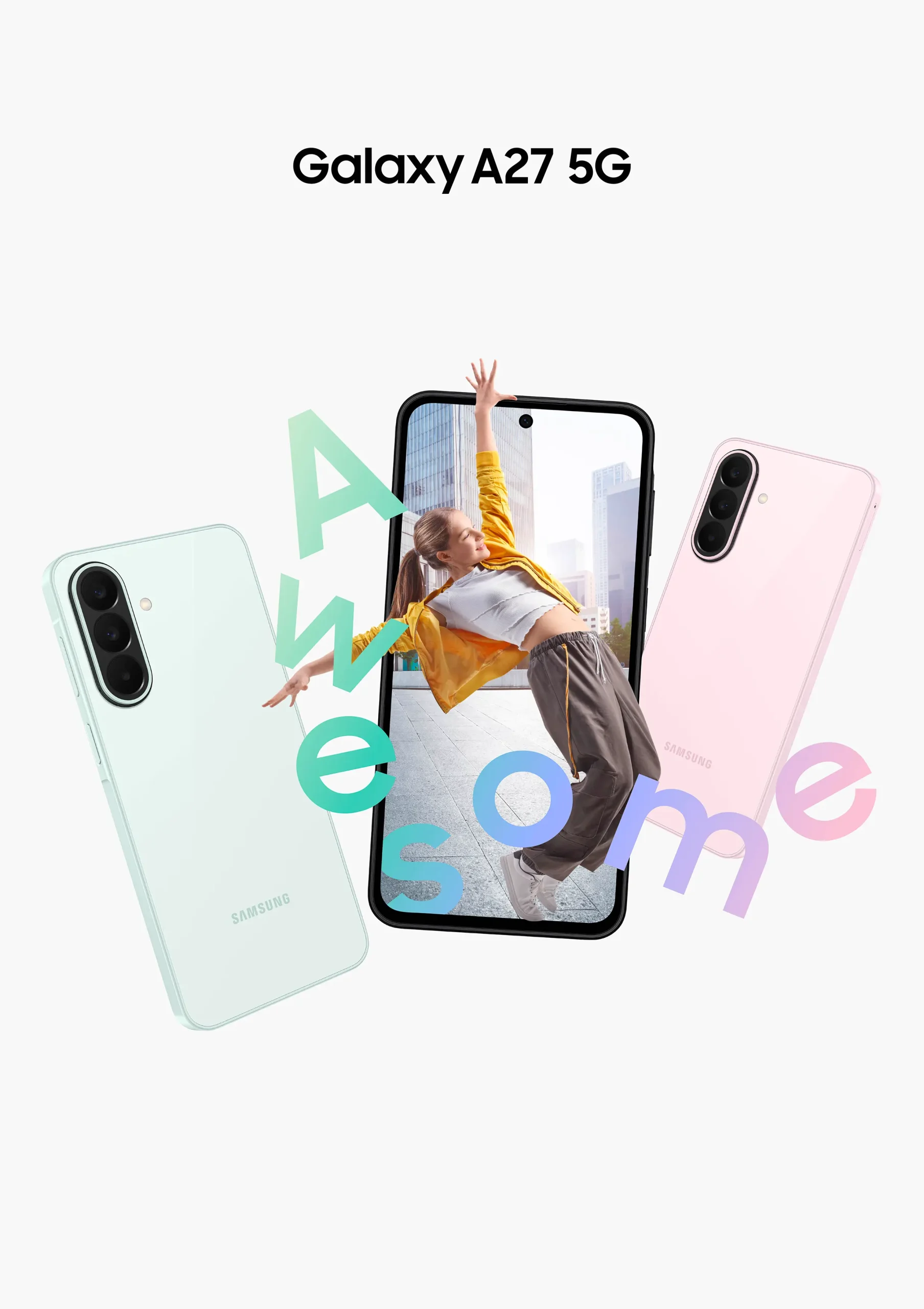 三星 Galaxy A27 5G 在台登場：6.7 吋大螢幕、5000mAh 電量、Awesome Intelligence AI 功能一次看 【新聞圖片2】三星 Galaxy A27 5G超能登場，以6.7吋大螢幕、5000mAh大電量、HDR自拍鏡頭 打造全方位Awesome行動體驗，7月3日起於各大通路正式販售。 scaled