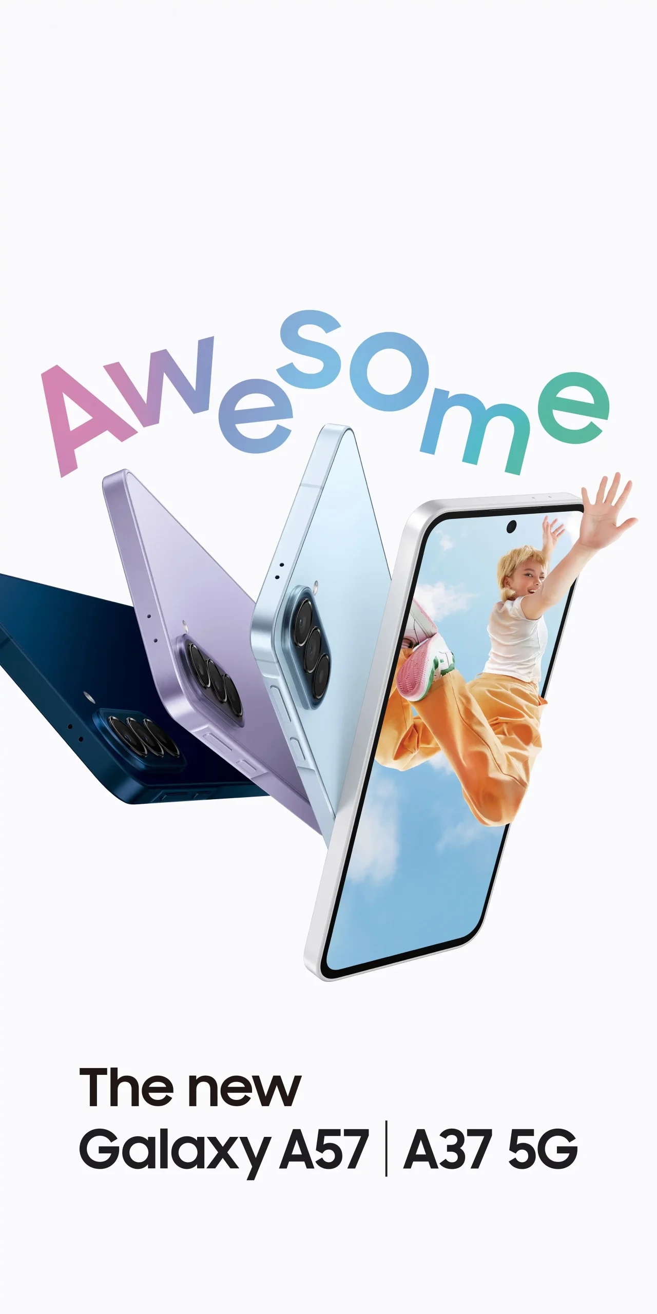 三星 Galaxy A57 5G、A37 5G 在台上市：支援 AI、eSIM、6 年更新，中階機也有旗艦級體驗 【新聞圖片2】三星Galaxy A57 5G與Galaxy A37 5G在台上市 以親民價格打造旗艦級功能的Awesome體驗 直式 scaled