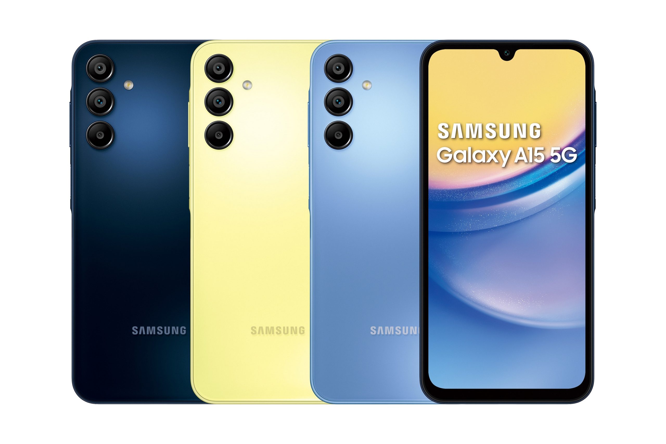 【新聞】三星 A 系列入門雙機 Galaxy A15、A25 5G 搶先上市 【新聞照片02】Galaxy A15 5G共推出藏藍黑、幻光黃、穹天藍三款顏色 scaled