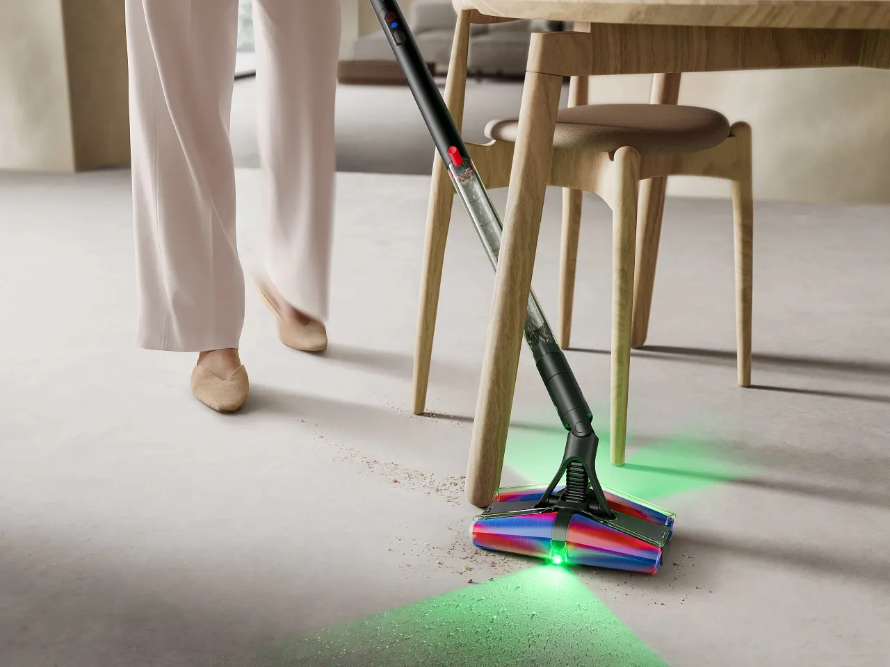 Dyson PencilVac™ Fluffycones 「鉛筆吸塵器」纖巧登台 圖3 1：Dyson PencilVac™ Fluffycones鉛筆吸塵器採用全新的Fluffycones™四錐全向吸頭，具360度靈活轉向技術及雙向光學探測系統，打造一步到位的精準清潔體驗。